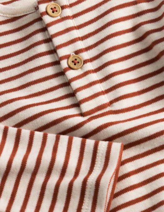 Boden vêtements flocons d'avoine/châtaignes grillées bébé body henley douillet LB2X3337