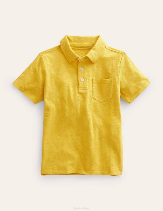 Boden vêtements jaune moutarde bébé polo en jersey flammé LB2X3408