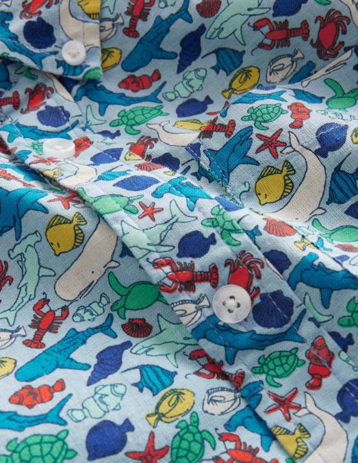 Boden vêtements multi micro récif bébé chemise en coton et lin LB2X3339