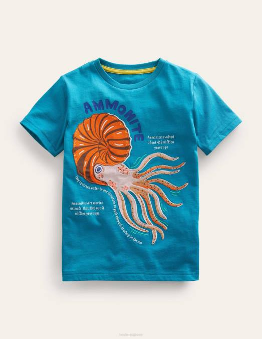 Boden vêtements ammonite verte perse bébé t-shirt faits sur les animaux LB2X3419