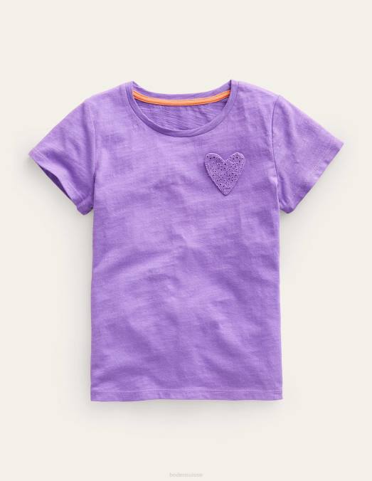 Boden vêtements aster violet bébé t-shirt à poche coeur LB2X431