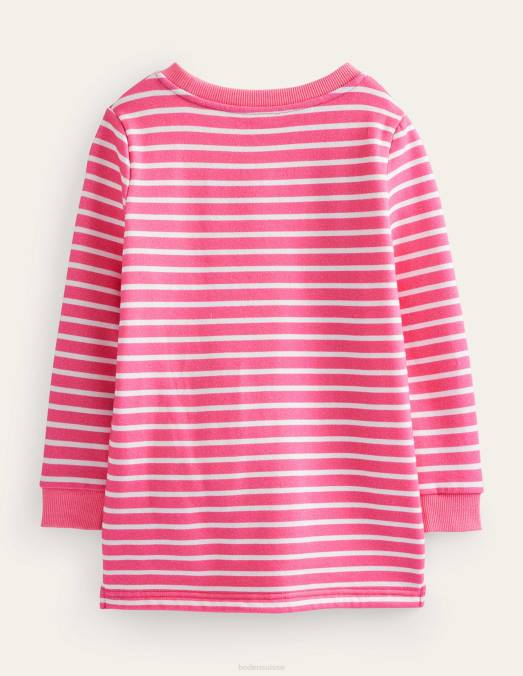 Boden vêtements azalée rose/ivoire bébé tunique à poches appliquées LB2X381