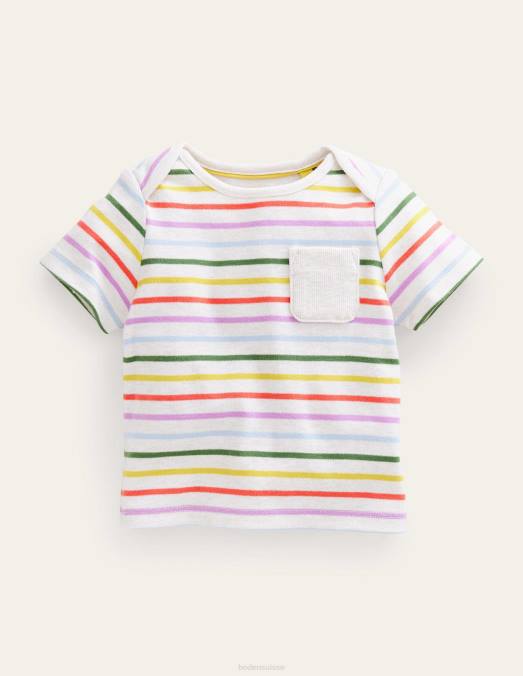 Boden vêtements bande arc-en-ciel bébé t-shirt à rayures LB2X3350