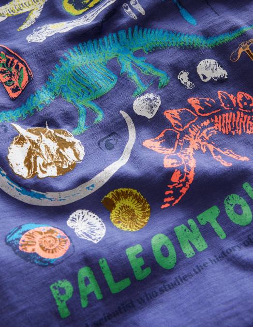 Boden vêtements bleu tribord souple bébé t-shirt amusant avec logo scientifique LB2X423