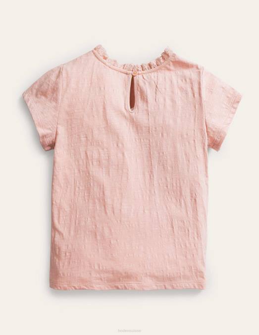 Boden vêtements boto rose bébé t-shirt à poche brodée LB2X3451