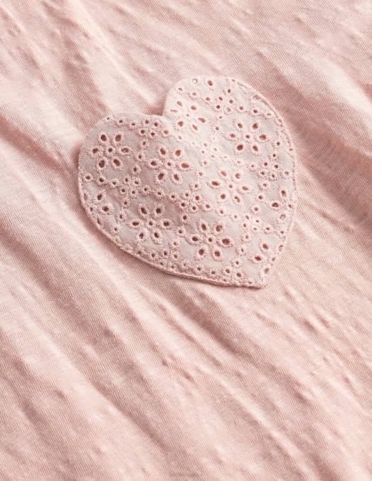 Boden vêtements boto rose bébé t-shirt à poche brodée LB2X3451