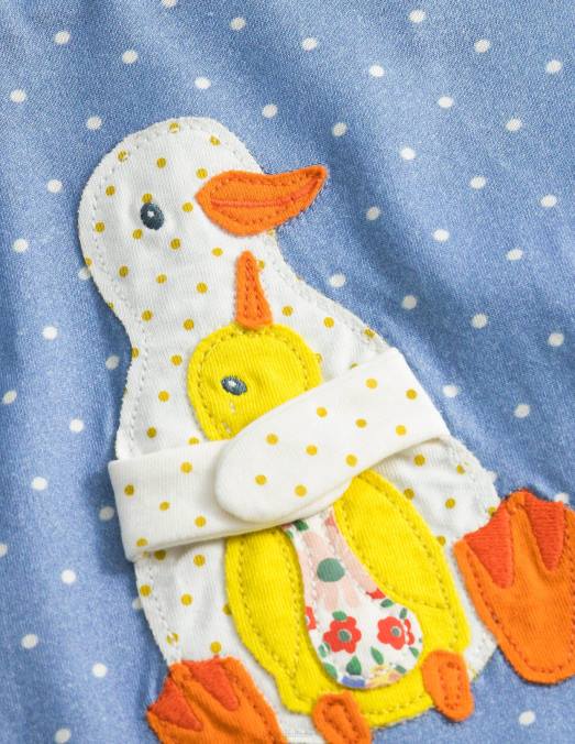 Boden vêtements canards à taches bleues bébé joli t-shirt à logo LB2X3361