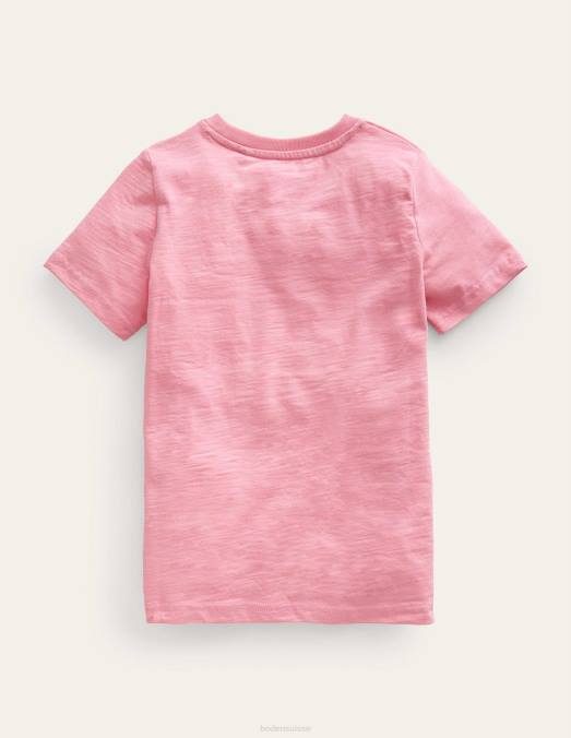 Boden vêtements carrousel rose bébé t-shirt à imprimé pêche métallisé LB2X396