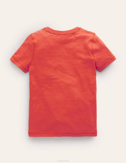 Boden vêtements dinosaure mandarine bébé t-shirt à surpiqûres délavées LB2X3414