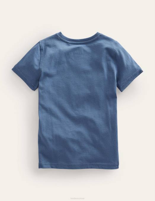Boden vêtements espace bleu robot bébé t-shirt à slogan lumineux LB2X3436