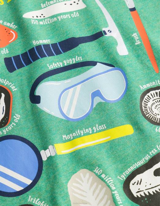Boden vêtements fossiles verts d'herbe profonde bébé t-shirt lumineux éducatif LB2X3425