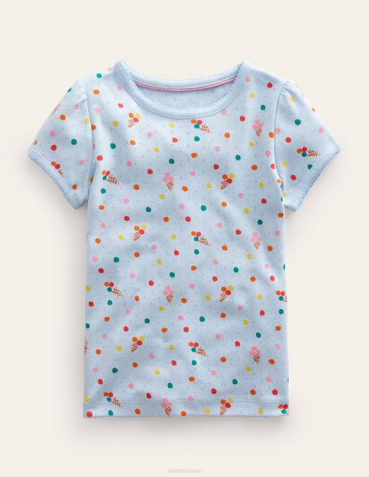 Boden vêtements glaces bleues bébé haut à manches courtes en pointelle LB2X3489