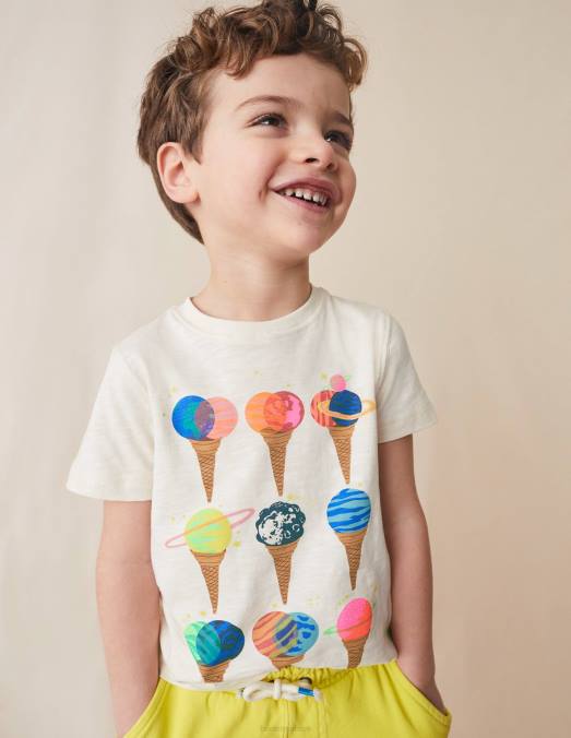 Boden vêtements glaces planète ivoire bébé t-shirt de glace éclatante LB2X3407