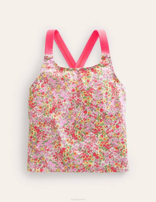 Boden vêtements gousse de vanille le printemps floral bébé haut tankini croisé dans le dos LB2X3312