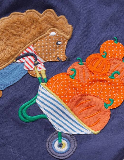 Boden vêtements hérisson tribord bébé t-shirt à appliques d'Halloween LB2X3360