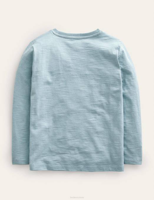 Boden vêtements hot-dog bleu bébé t-shirt à logo brodé LB2X397