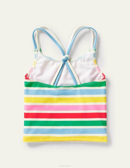Boden vêtements ivoire/multi arc-en-ciel bébé haut tankini à motif LB2X3478