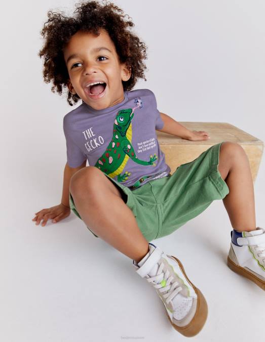 Boden vêtements lézard brumeux de lavande bébé t-shirt faits sur les animaux LB2X3374