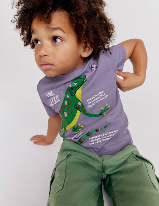 Boden vêtements lézard brumeux de lavande bébé t-shirt faits sur les animaux LB2X3374