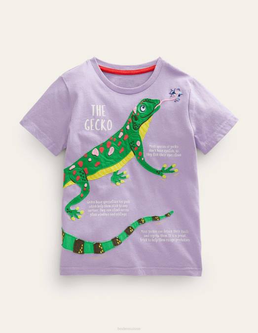 Boden vêtements lézard brumeux de lavande bébé t-shirt faits sur les animaux LB2X3374
