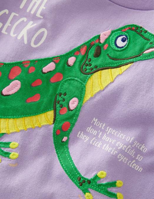 Boden vêtements lézard brumeux de lavande bébé t-shirt faits sur les animaux LB2X3374