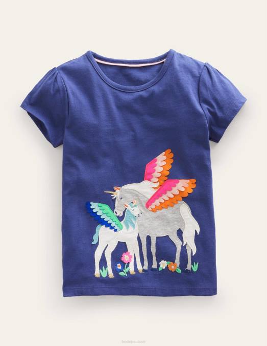 Boden vêtements licornes douces tribord bébé grand haut appliqué LB2X3455