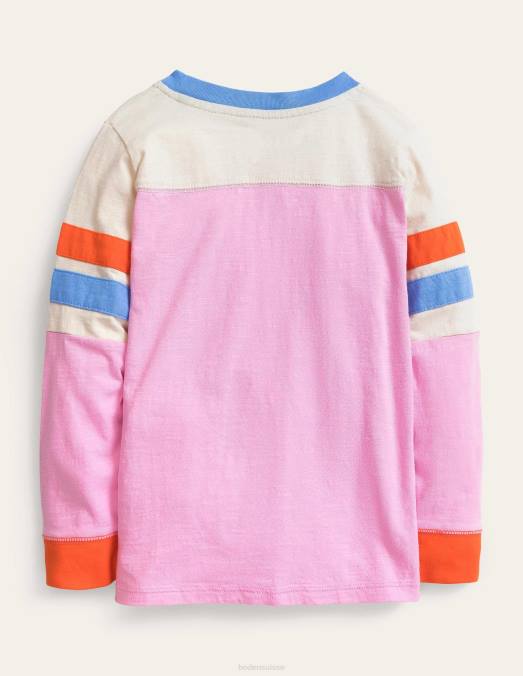 Boden vêtements lilas mousseline rose bébé t-shirt color block LB2X3432