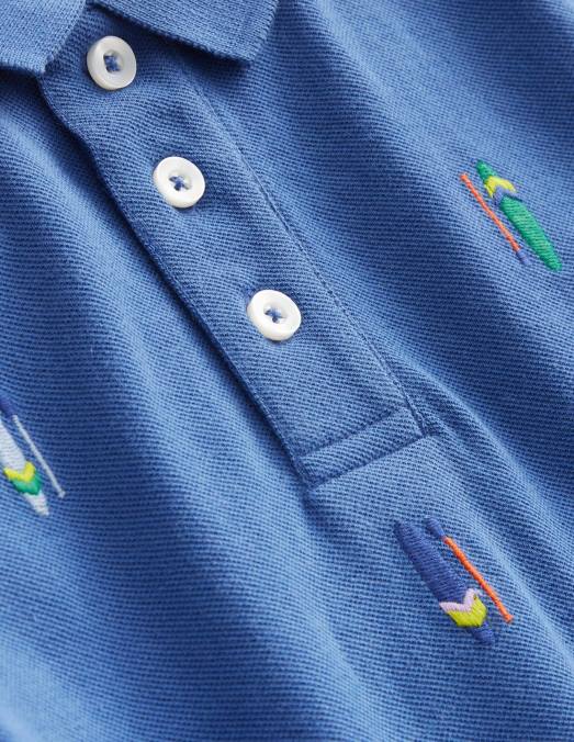 Boden vêtements planches à pagaie bleues bébé polo en piqué à broderies LB2X414