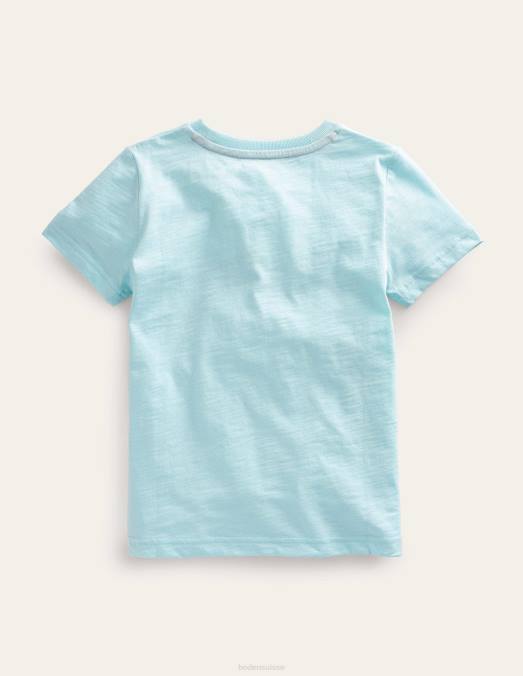 Boden vêtements requin bleu aqua glacé bébé t-shirt qui brille dans le noir LB2X3404