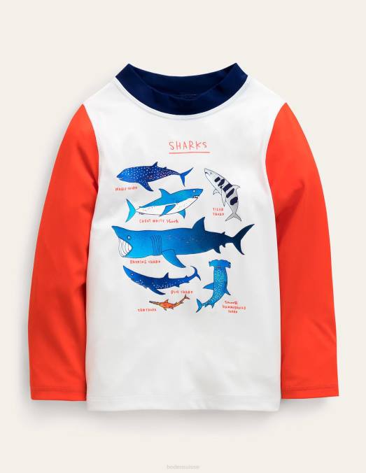 Boden vêtements requins fleuret bébé gilet anti-éruption amusant LB2X3383