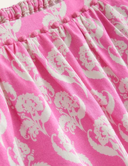 Boden vêtements rose fleurie bébé haut à bordure imprimée LB2X403