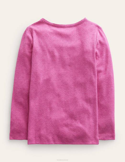 Boden vêtements rose phlox bébé haut henley en pointelle LB2X421