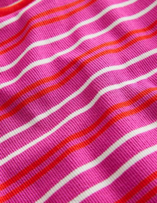 Boden vêtements rose phlox/dahlia bébé t-shirt court à manches longues LB2X426