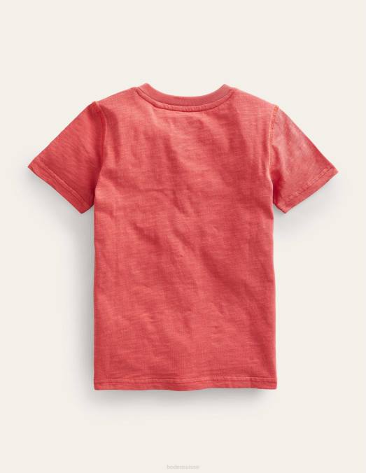 Boden vêtements rouge peppadew bébé t-shirt henley en coton lavé LB2X384
