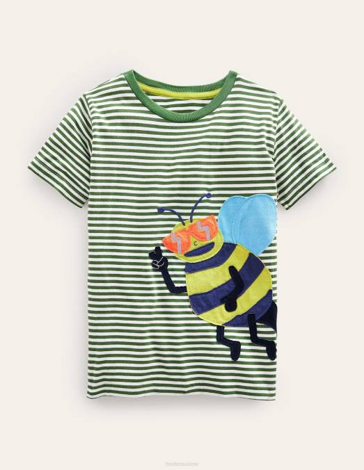 Boden vêtements safari/abeille ivoire bébé t-shirt appliqué drôle LB2X3316