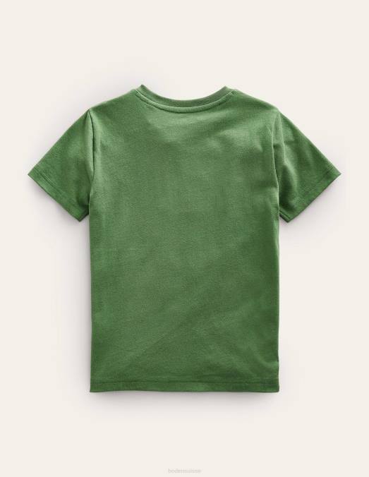Boden vêtements safari vert sois gentil bébé t-shirt à slogan en point de chaînette LB2X3422