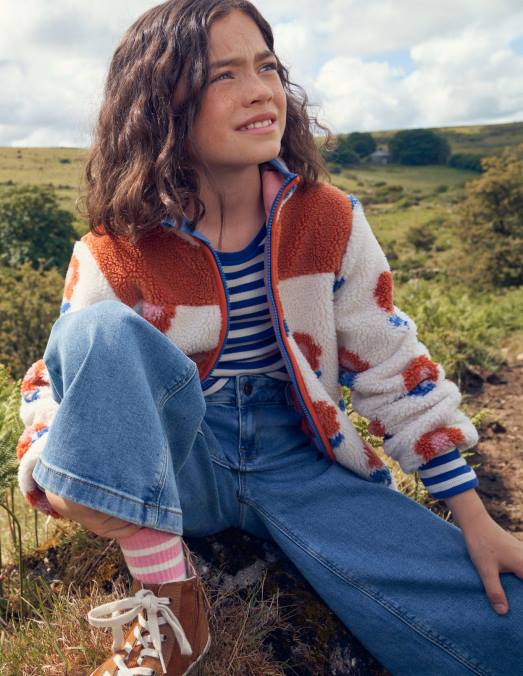 Boden vêtements vague bleue/ivoire bébé t-shirt court à manches longues LB2X418