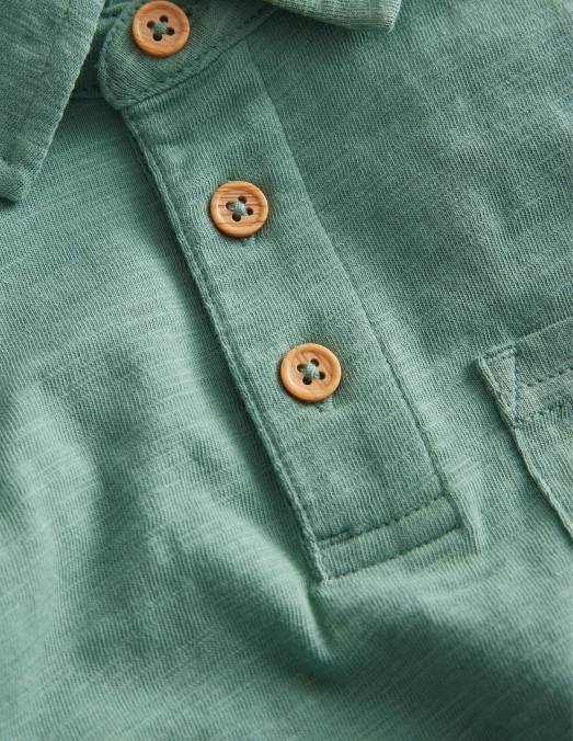 Boden vêtements vert fumée bébé polo flammé à manches longues LB2X416