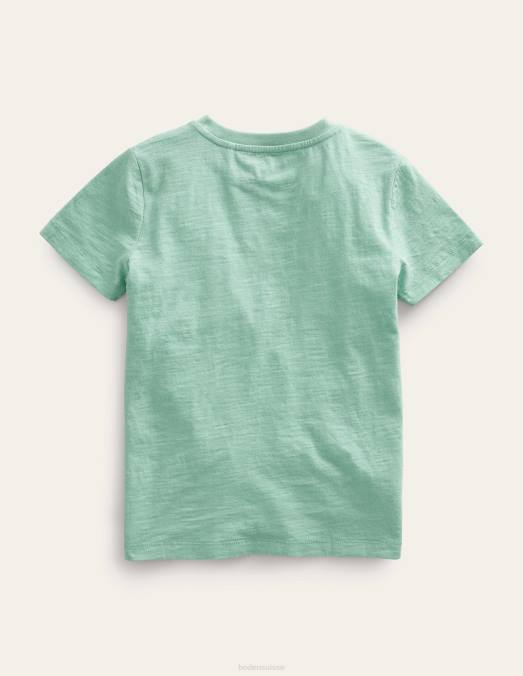 Boden vêtements vert opale bébé t-shirt flammé délavé LB2X383