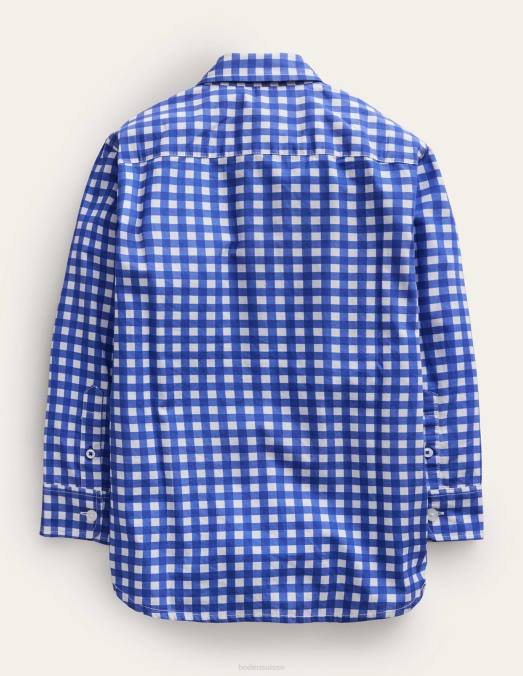 Boden vêtements vichy bleu bébé chemise lavée LB2X398