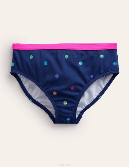 Boden vêtements arc-en-ciel bleu marine et confettis en aluminium bébé bas de bikini à motif LB2X456