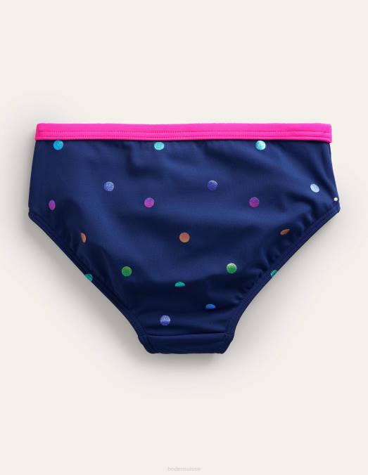 Boden vêtements arc-en-ciel bleu marine et confettis en aluminium bébé bas de bikini à motif LB2X456
