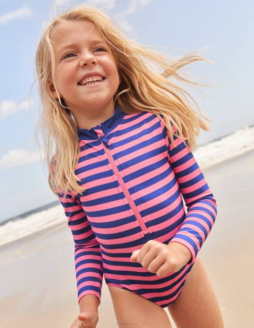Boden vêtements azelea et bande bleuie bébé maillot de bain à manches longues LB2X438