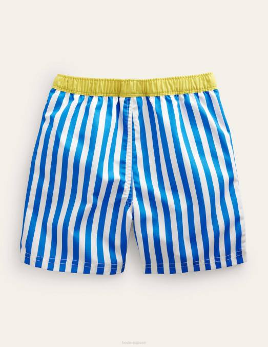 Boden vêtements bande texturée bleue bébé shorts de bain LB2X3321