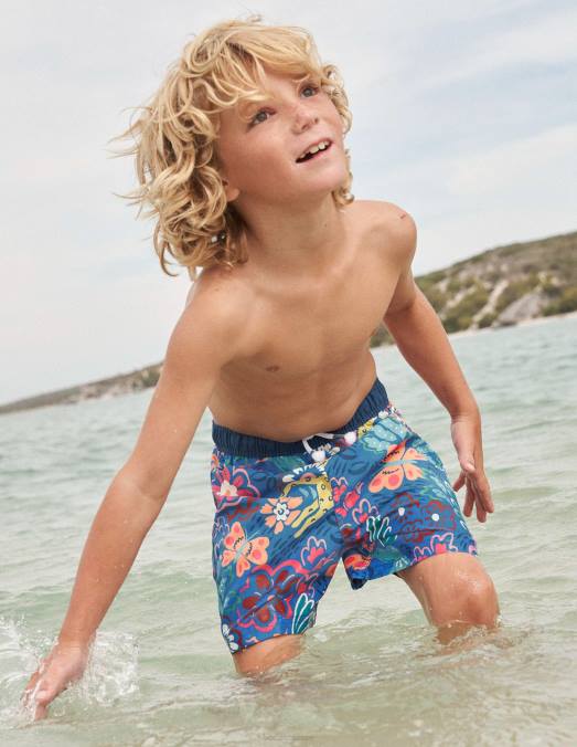 Boden vêtements bleu élisabéthain et animaux bébé shorts de bain LB2X3437