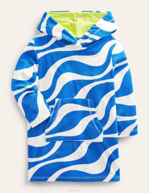 Boden vêtements cabane vagues bleues bébé robe de plage à motif en tissu éponge LB2X471