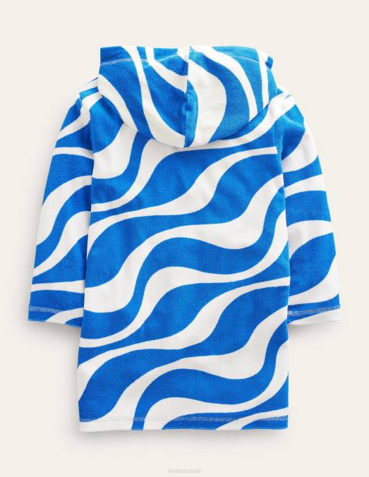 Boden vêtements cabane vagues bleues bébé robe de plage à motif en tissu éponge LB2X471