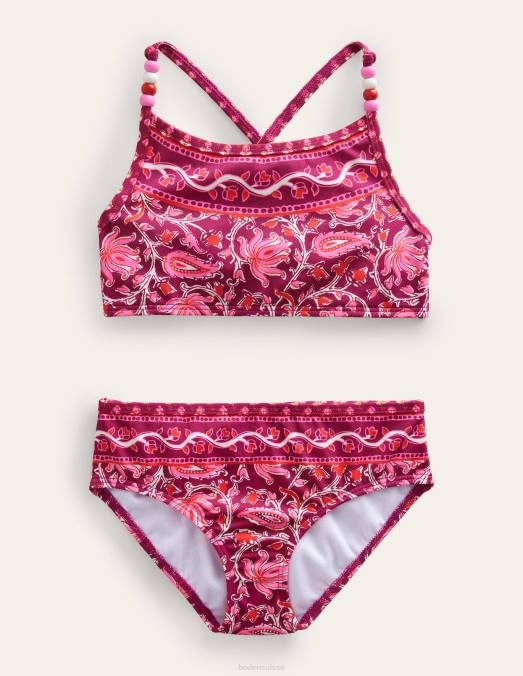 Boden vêtements cachemire éclat framboise bébé bikini perlé LB2X482