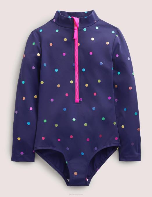 Boden vêtements confettis bleus en aluminium arc-en-ciel bébé maillot de bain à manches longues LB2X460