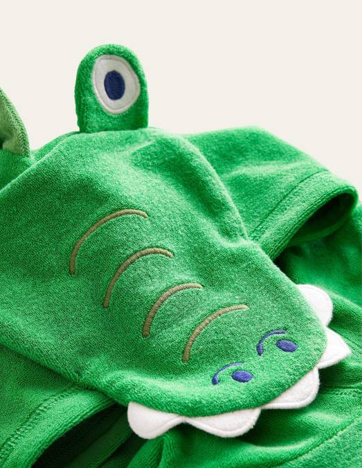 Boden vêtements crocodile vert/ivoire bébé jeté en tissu éponge appliqué LB2X484